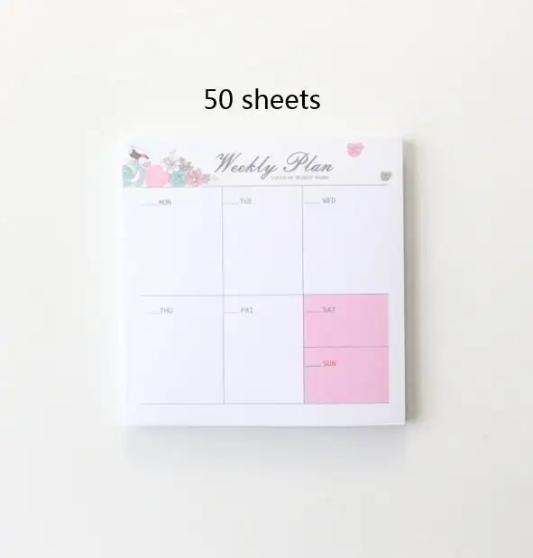 Weekly plan Sharkbang 50 листов, Kawaii, Корейская ежедневная заметка, блокнот для заметок, еженедельный ежемесячный планировщик, блокнот, настольный органайзер, блокнот, школьные канцелярские принадлежности - Цвет: Weekly plan