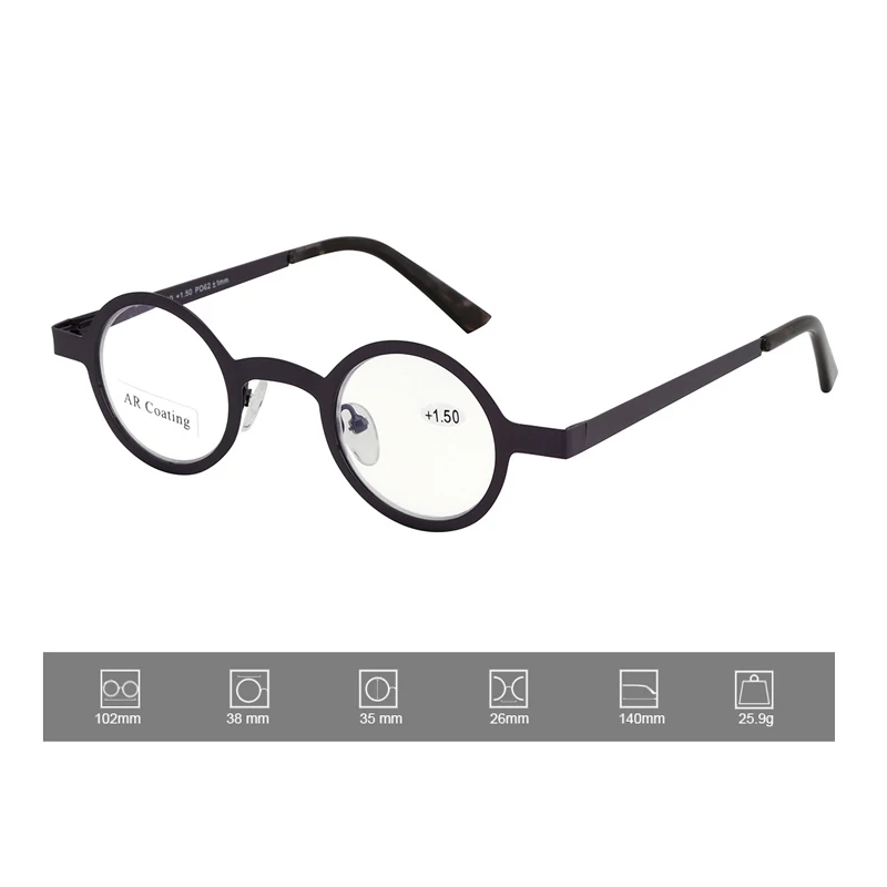 Iboode маленький, Круглый, металлический каркас очки для чтения для женщин дамы анти синий свет лучи блокирующие дальнозоркость очки+ 1,50