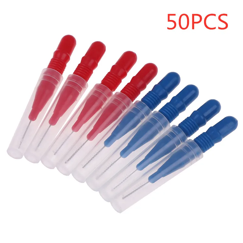 

50PCS Oral Hygiene Dental Toothpick Tooth Pick Brush Teeth Cleaning Tooth Flossing Head Soft Interdental Brush Eco-friendly