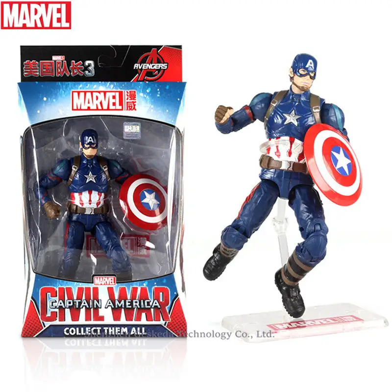 Hasbro игрушки Marvel The Avenger Endgame 17 см супер фигурка супергероя Тор Alliance Panth Wolverine Человек-паук Железный человек фигурка игрушки куклы - Цвет: Captain America