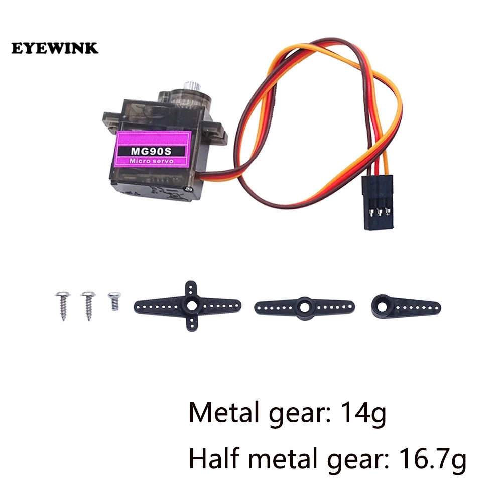 Servo MG90S 9G Engrenage Métal pour RC Hélicoptère Avion Bateau Voiture