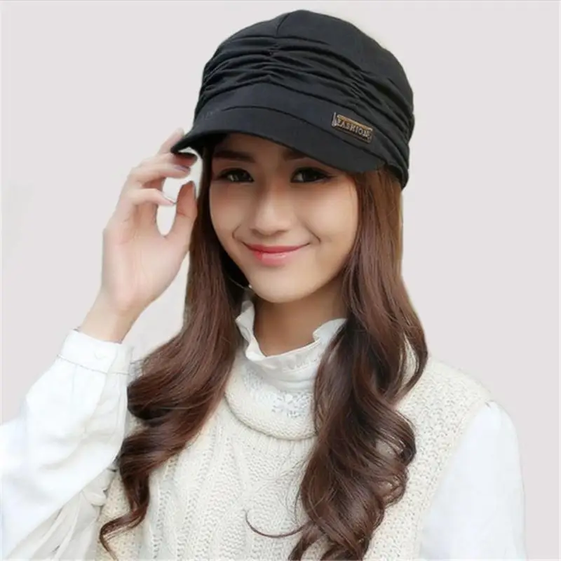 Модная однотонная женская кепка в стиле милитари, плоская шапка, Студенческая шляпа, винтажная шляпа на зиму осень