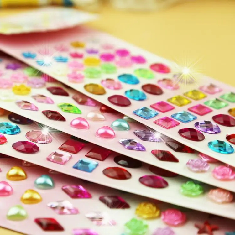 

Mobile Phone Sticker Children's Crystal Diamond Sticker Heart Gemstone Sticker Handmade Diy Decorative Automotive Drill Sticker