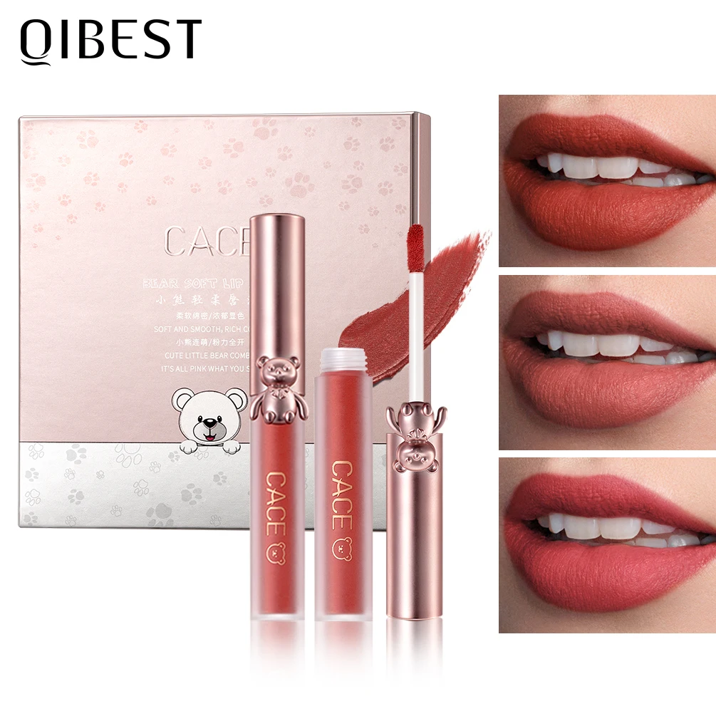 5 Colors Matte Lipgloss Sets Lightweight Lip Tint Waterproof Velvet-hazy Lip Mud Long-lasting Lip Gloss For Woman Makeup Kits 2
