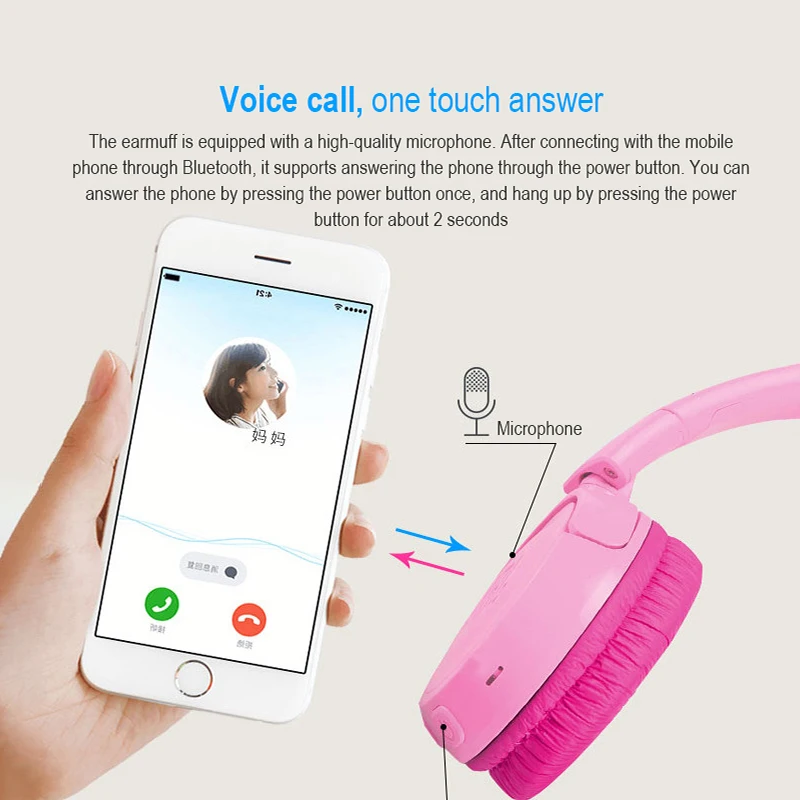 Safe Sound Designed For Kids Lightweight Wireless Bluetooth Cool Colours On ear Headphones Portable Earphone