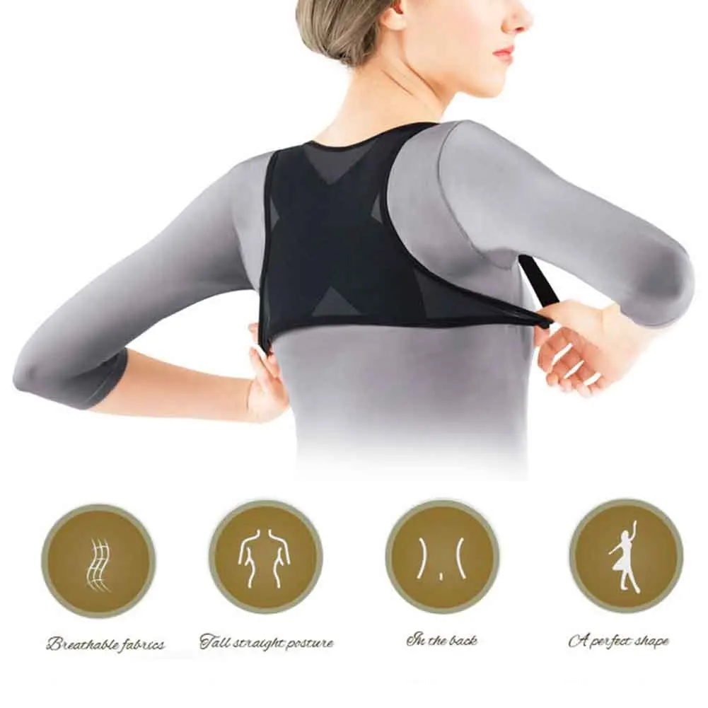 Women Humpback Belt Brace Adjustable Posture Corrector Neck Pain Relief Net Corrective Adult Back Support Spine 4