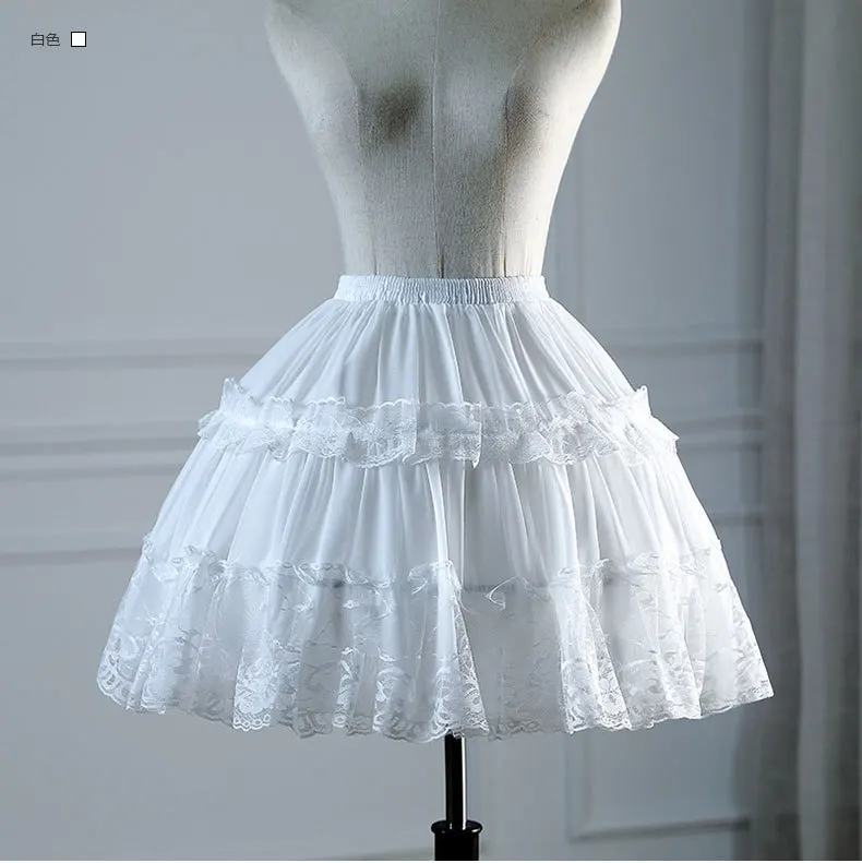 Petticoat Skirt,Petticoat Underskirt,Wedding Underskirt,Lolita Petticoat,Flower Girl Underskirt,Wedding Petticoat,Tulle Tutu Skirt,Lace Cosplay Petticoats,Lolita 2Hoops Puffy Skirt,For Girl Dresses Wedding Accessory