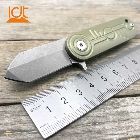 Green handle LDT ECG шарикоподшипник Походный нож D2 лезвие титановая ручка наружные складывающиеся ножи пакет нож Охота выживания EDC инструменты - Цвет: Green handle