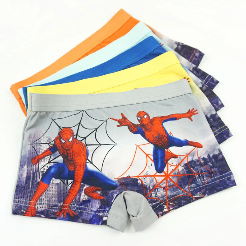 Ropa interior de dibujos animados de Disney para niños, bóxer de algodón con dibujos animados de los vengadores, 4 Uds.