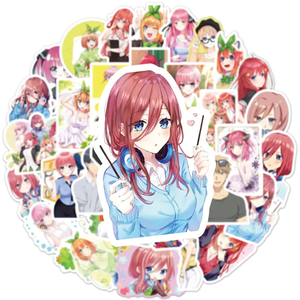 10/50Pcs Pack The Quintessential Quintuplets Anime Stickers Laptop Luggage Skateboard Bicycle Guitar Waterproof Sticker Kids Toy