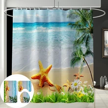 Современные занавески для душа, занавески для ванной, моющиеся, пляжные, с принтом, для ванной, для гостиной, украшение «Cortina de» bano DW095