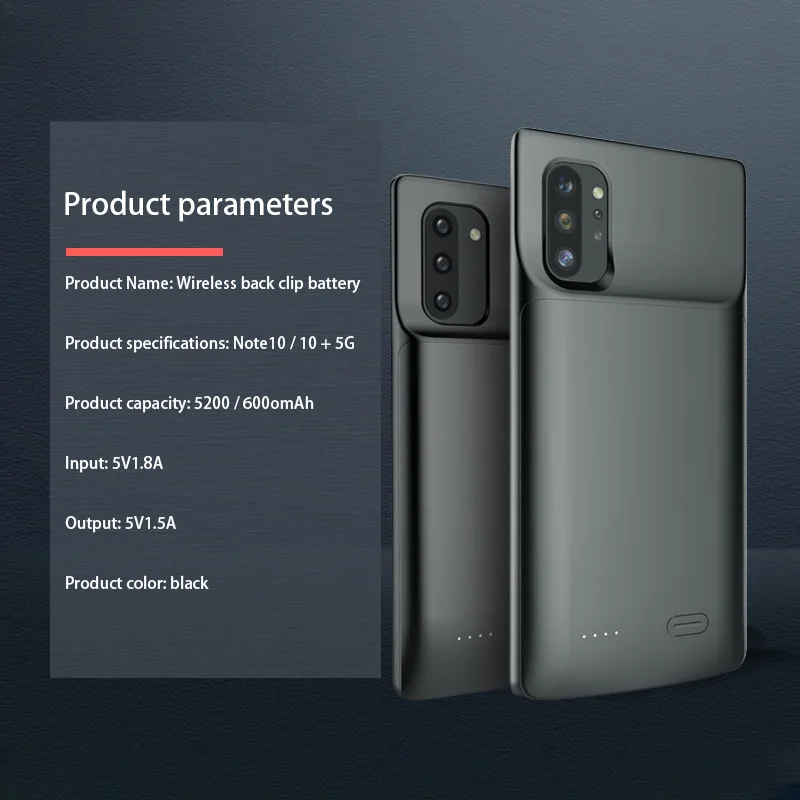 5200/6000 мАч чехол для зарядного устройства для samsung Note 10 Note 10 plus/5G портативное зарядное устройство, запасная батарея, чехол для телефона