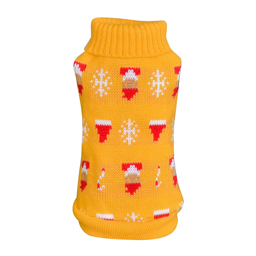 Зимняя одежда для собак с героями мультфильмов; теплый Рождественский свитер для маленьких собак; Верхняя одежда для питомца; вязаная крючком одежда из Джерси