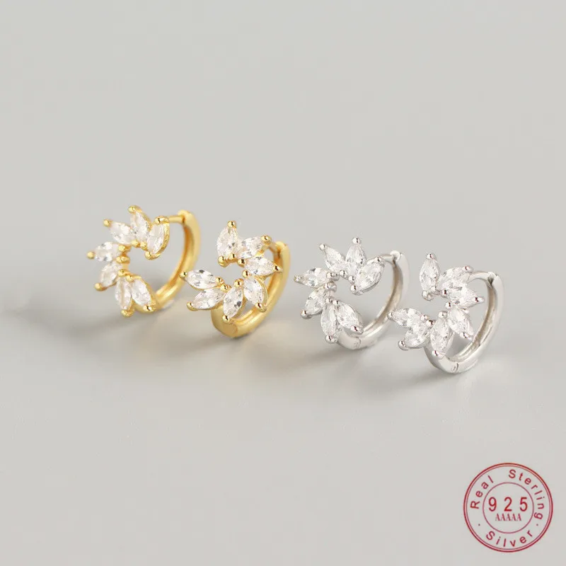 Женские серьги гвоздики из серебра 100% пробы с паве потерянная