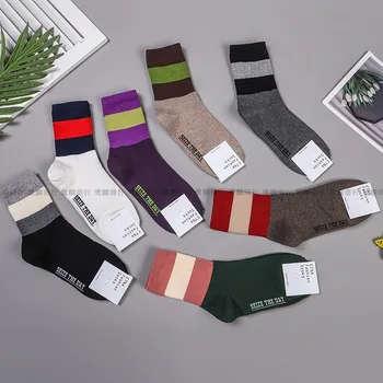 

Colorful Sock Women Patchwork Woman Socks Casual Ladies Creative Striped Sox Cotton Autumn Winter Girls Trendy Korean Calcetines