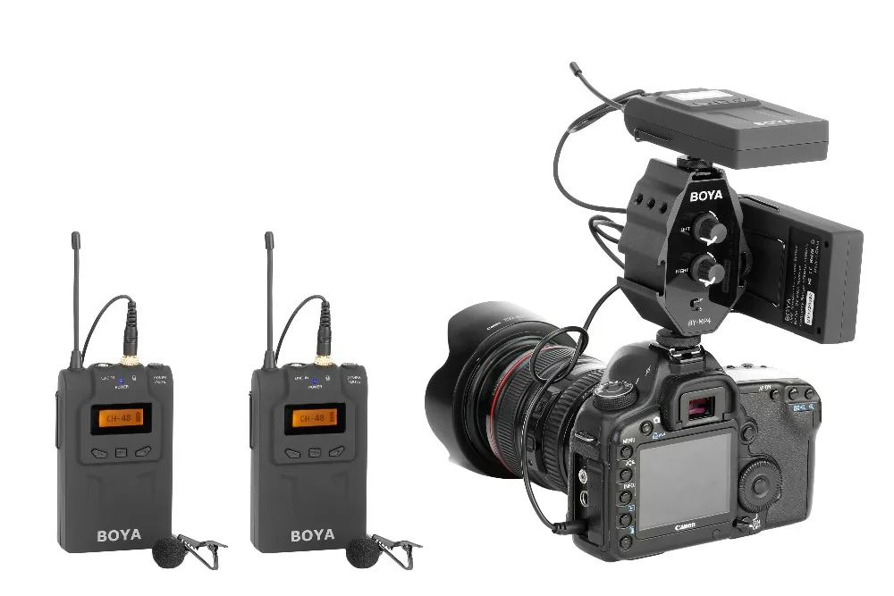  BOYA BY-MP4 2-channel Mono Stereo Mode Audio Adapter for Canon Nikon Sony Panasonic Digital SLR DSL