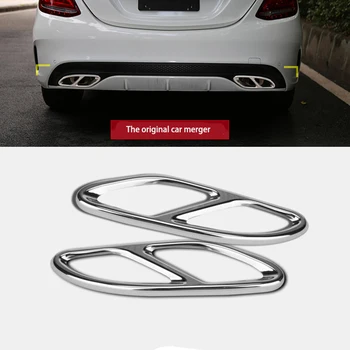 

2 pcs Car Exhaust Pipe Tail Cover Trim protection cap For Mercedes Benz AMG GLC GLE E CLA GLA W205 W211 W213 Car Accessories