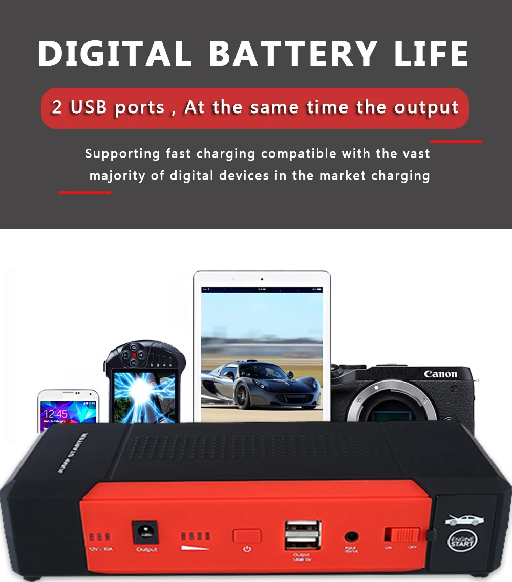 Ультратонкий литиевый стартер 2000 а пиковый Усилитель мощности аккумулятора