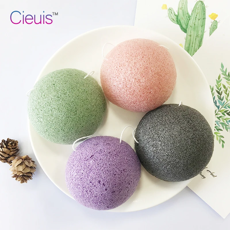 

4pcs Natural Konjac Konnyaku Face Cleansing Sponge Puff Washing Blender Powder Cleanser Skin Care Tool Cosmetic Makeup Remover