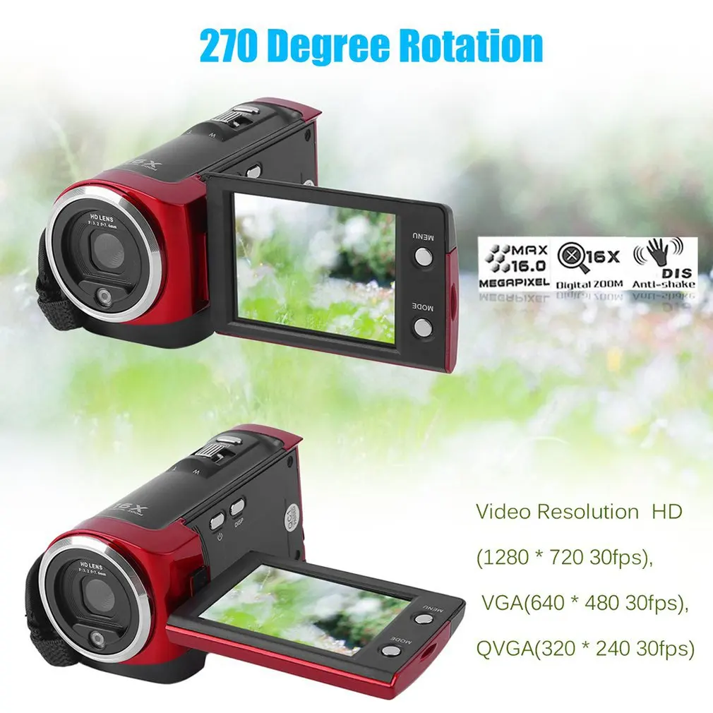 KG00l4 720P 16MP Цифровая видеокамера камера DV DVR 2,7 дюймов TFT lcd 16x ZOOM портативный цифровой видеорегистратор C6
