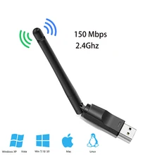 Récepteur avec carte de réseau sans fil pour PC, antenne à dongle USB 802.11n/g/b Ethernet, adaptateur Wifi USB 150Mbps 2.4 ghz