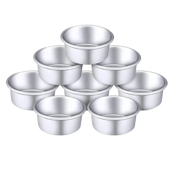 

8-Piece Round Aluminum Cake Pan Set Non-Stick Round Cheese Cake Baking Pan Suitable for Home Party Baking Supplies