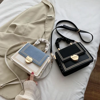 

Contrasting color handbag fashion shoulder bag ladies small bag casual messenger bag 2020 new style female bag wallet