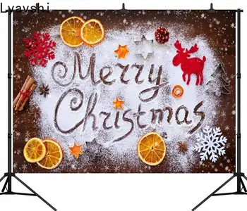 

Lyavshi Christmas Photography Backdrops Wood Floor Background Merry Christmas elk snow For Children Photo Studio Backdrop