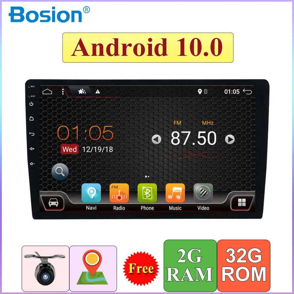 1 Din 10 дюймов Android 0 Универсальное автомобильное радио двойной din 2G + 32G стерео GPS