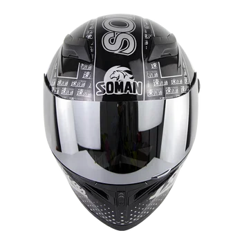 

Full Face Double Lens Highway Riding Classic casco capacete moto ECE Approved Helmets Soman Motorcycle Helmet SM960+Multi Visor