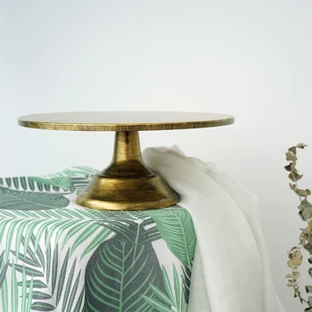 

10 Inch Table Top Home Gold Decorative Display Reusable Easy Clean Snack Tray Wedding Props Cake Stand Dessert Holder Iron Art