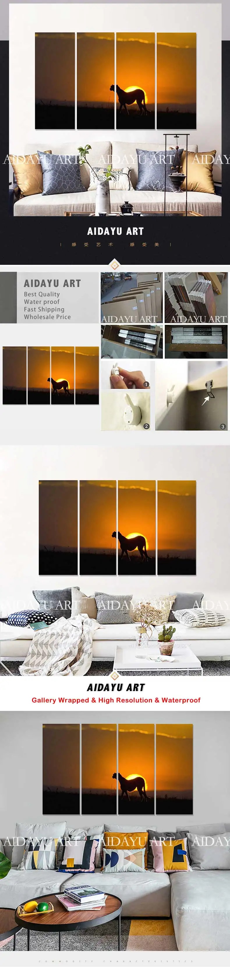 Обрамленная картина написанная в стиле модерн, печать на холсте Wall art Для Офис украшен растягивается готовы повесить