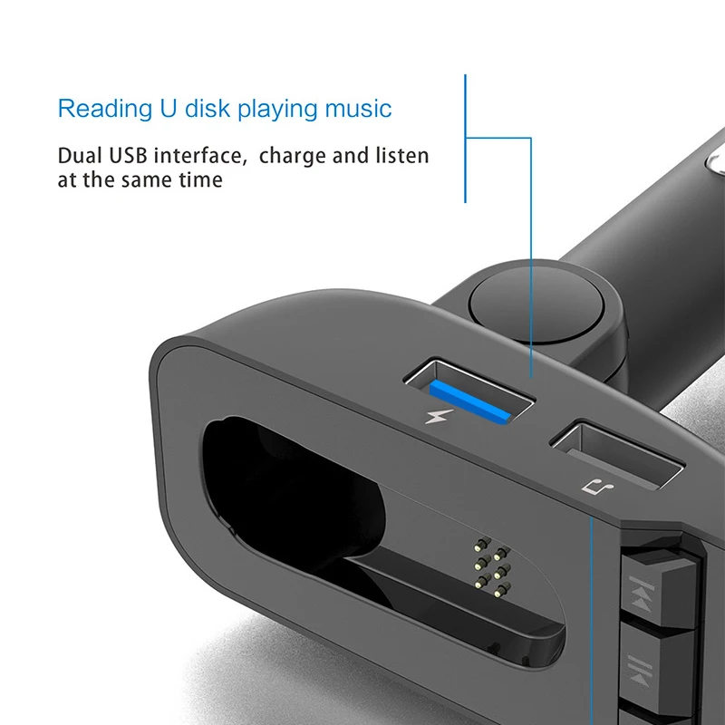Автомобильный bluetooth-комплект ER9, fm-передатчик, беспроводная bluetooth-гарнитура, может обнаруживать напряжение аккумулятора, автомобильное зарядное устройство с наушниками