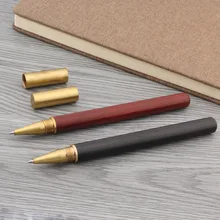 Школьная латунная ручка коричневая красная черная новая золотая Деревянная Ручка-роллер