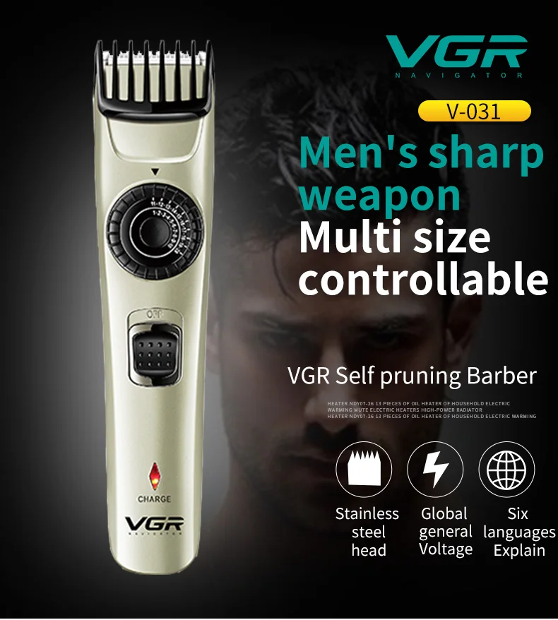 

VGR 110V-220V adult hair clipper 0.1 cutter head can be adjusted to send a family the best gift