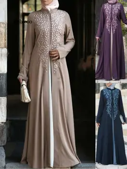 

Muslim Cothes Abaya Women Muslim Kaftan Dress Loose printed Abaya Islamic Turkish Long Dresses casual Women Muslimah abaya dubai