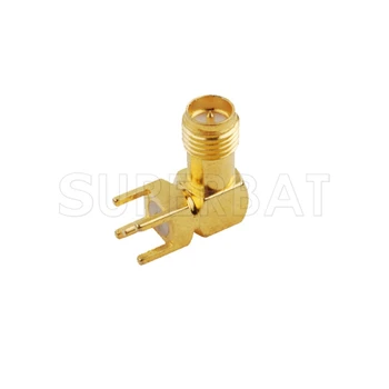 

Superbat 10X RF Coaxial Right angle RP-SMA thru hole female (male pin) connector solder post PCB Mount