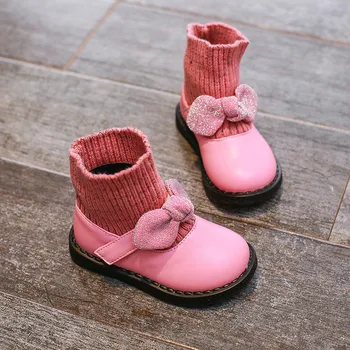 

Autumn Winter Kids Boots For Girls PU Leather Calf-High Non-slip Casual Children Boots Baby Warm Shoes Footwear 21-30