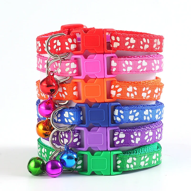 

1pcs Colorul Pet Supplies Cat Collar With Bell Adjustable Buckle Collar Cat Pet Supplies Cat Accessories Collar Small Dog Collar