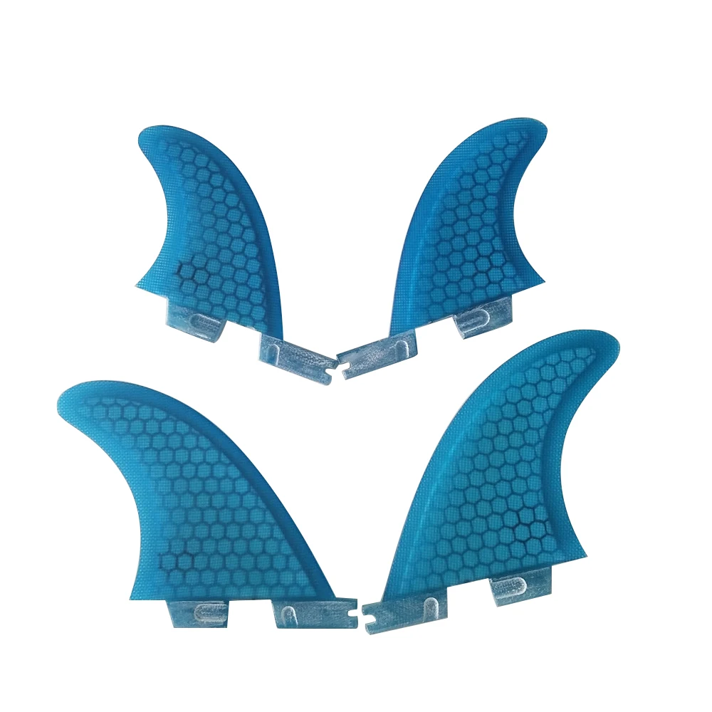 Surfboard FCS2 G3+GL fins Blue/Orange color Honeycomb Fibreglass fin Quad fin set 4pcs per set