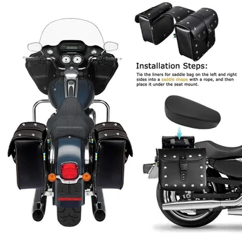 

Hot 2PCS Sunglasses Motorcycle Bag Gloves Universal Hairbrush Accessories PU Leather Roll Side Pouches Waterproof Bottle Tool Ho