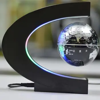 

HiMISS LED Sliver Black Night Light Electronic Magnetic Levitation Floating Globe 8.5cm in Diameter 3Inches