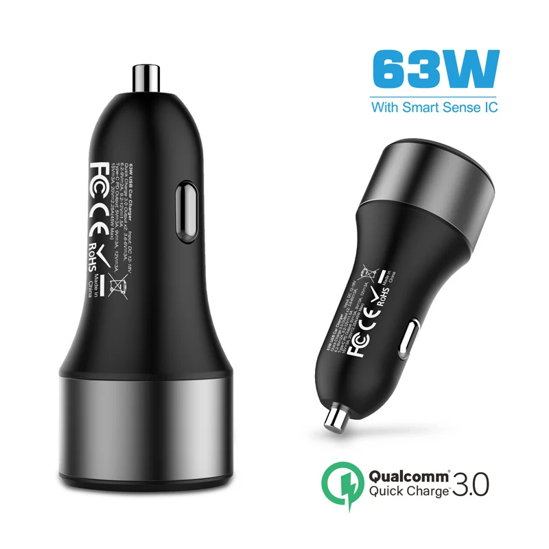 USB C TYPE C PD 45W Car Charger Fast Charge 3 0 18W 63W Laptop Power 4