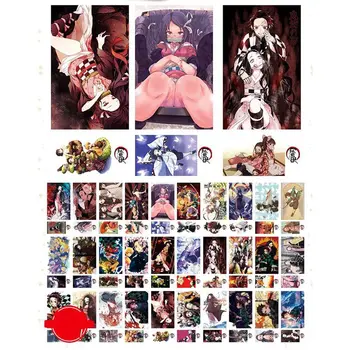

New Anime Demon Slayer: Kimetsu no Yaiba Kamado Tanjirou Nezuko Postcard Post Cards Sticker Artbook Gift Cosplay Props Book Set