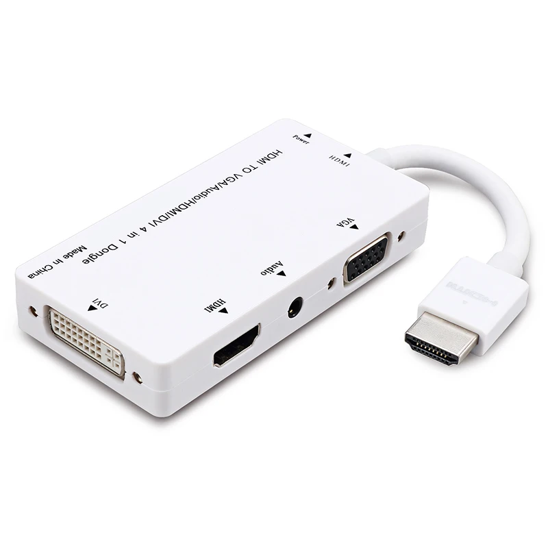 HD 4-в-1 Дисплей конвертер для телевизионные проекторы с HDMI/VGA/DVI Порты GDeals