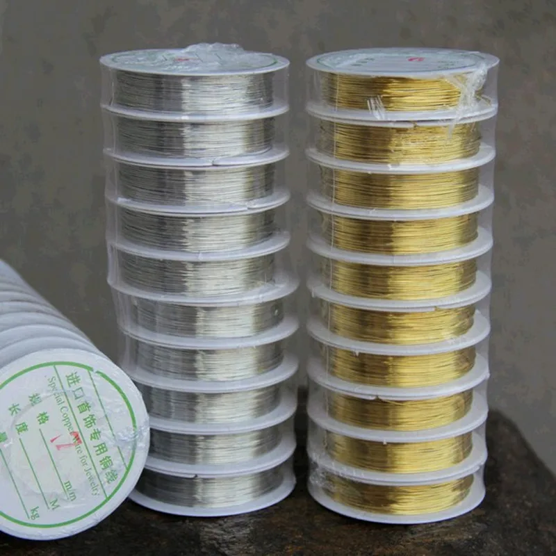 

Quality Gold / silver Beading Craft Copper Wire Jewellery Finding choose size: 0.2-1.0mm