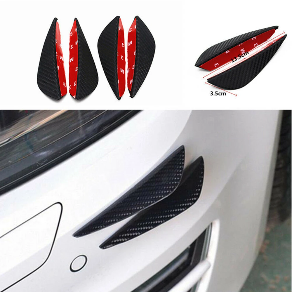 4/6 Pcs Black Gloss Fit Auto Car Front Bumper Fin Splitter Lip Rubber Spoiler Canard Accessories | Автомобили и мотоциклы