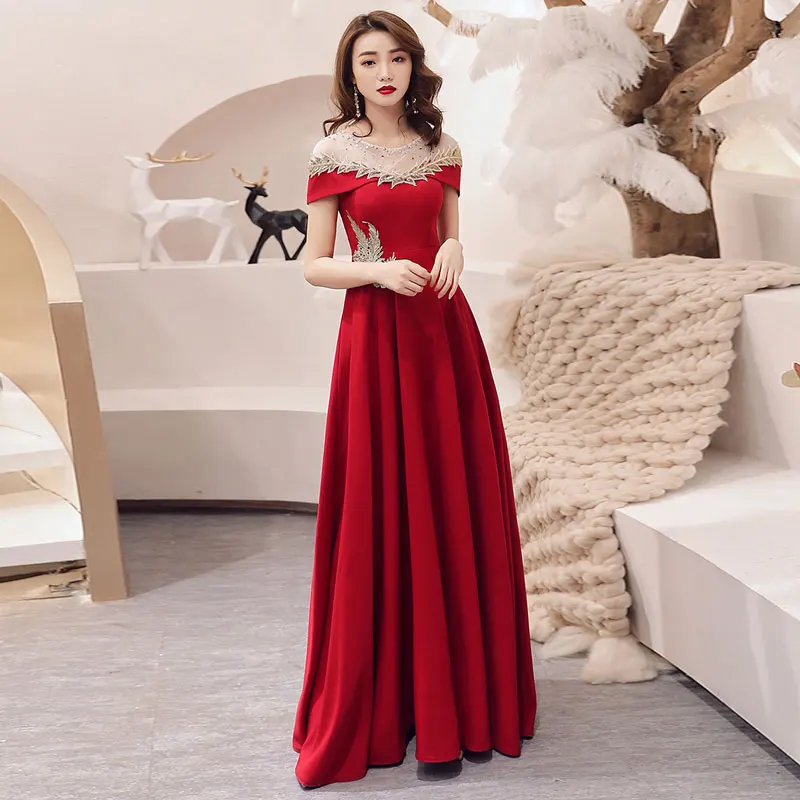Новое поступление, элегантные вечерние платье, вечернее платье Vestido de Festa, роскошное Бордовое платье для особых случаев в африканском стиле, кружевное платье для выпускного вечера