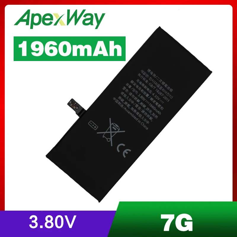 ApexWay телефон батарея для iPhone 7 G 1960mAh 2 шт./лот Замена