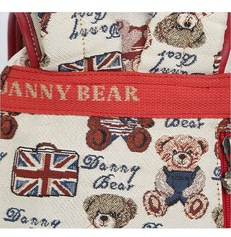 Danny Bear серии тканевый рюкзак для школы, колледжа, студентов, путешествий, с принтом медведя, Классическая DBWB7115047-179W